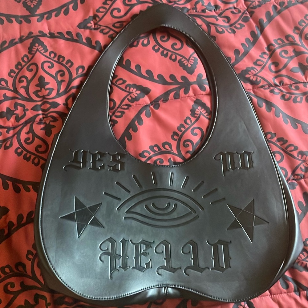 Seance Bag Black Faux Leather Ouija Board Purse